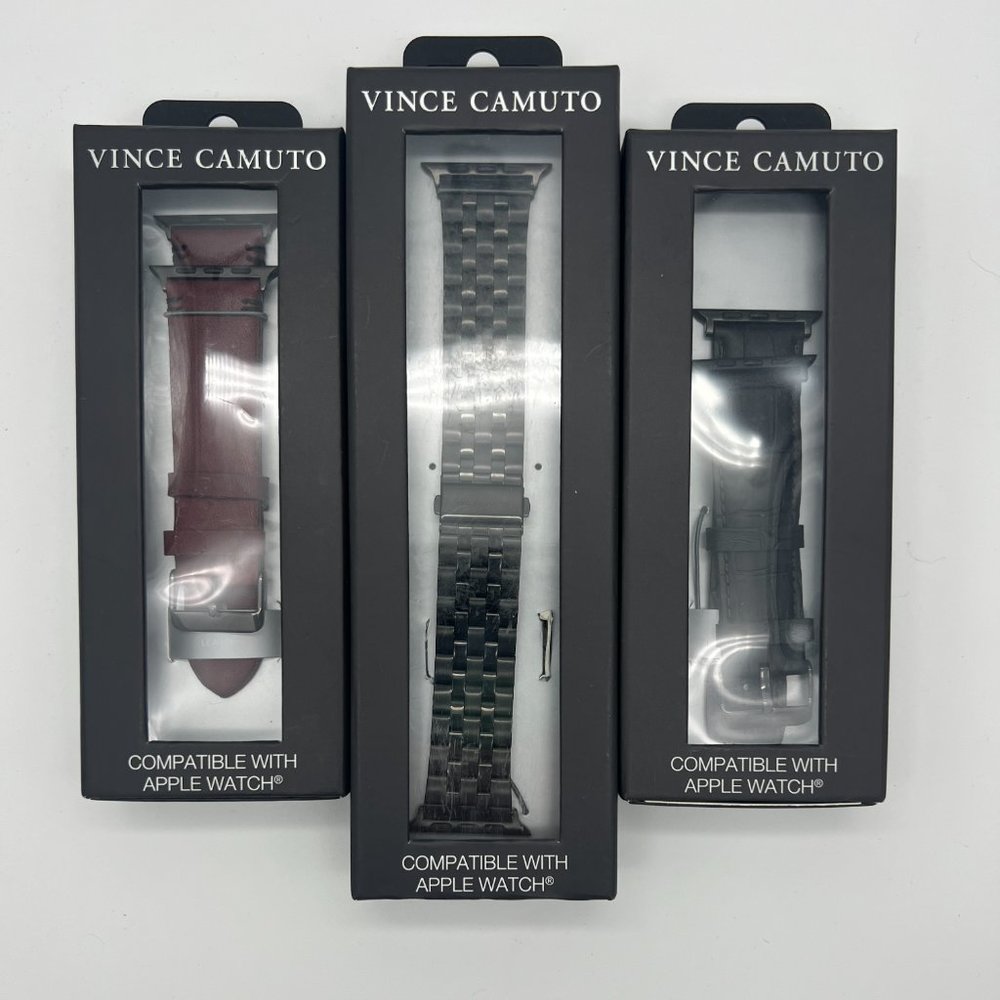 Vince Camuto WV/2422BKBU Prospect Place Collection Apple Watch Band Set 42-45mm